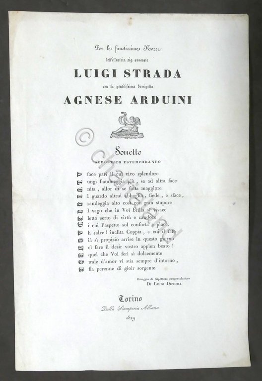 L. Detoma - Per le nozze di Luigi Strada e …