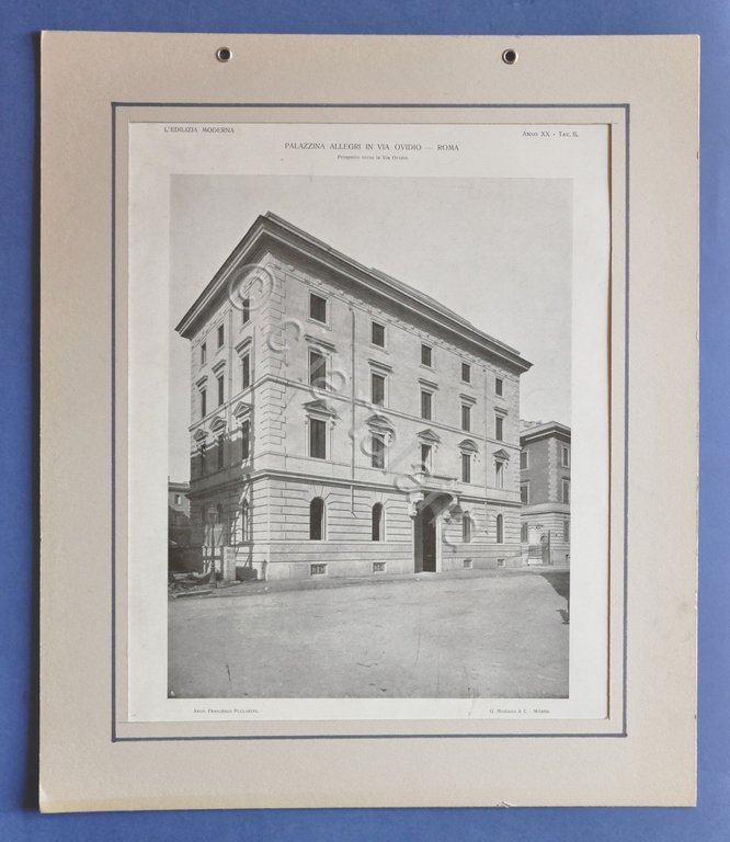L'Edilizia Moderna - Stampa Palazzina Allegri in via Ovidio - Roma - anni '30