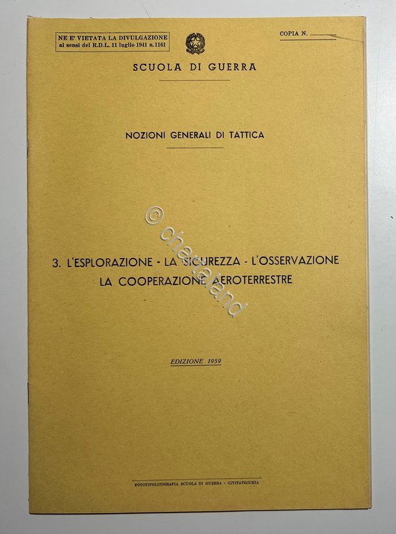 L'Esplorazione La Sicurezza L'osservazione la Cooperazione Aeroterrestre - 1959