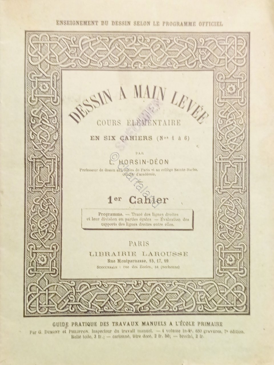 L. Horsin-Deon - Dessin a Main Levee: Cours Elementare en …