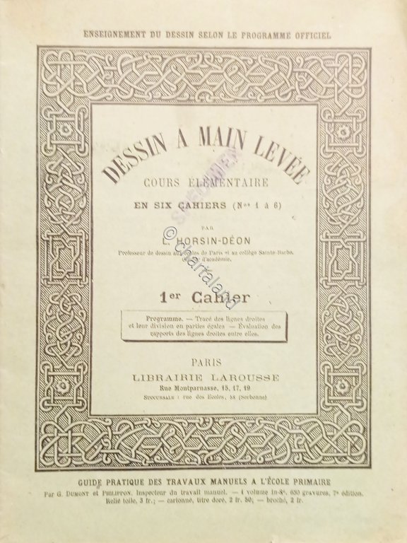 L. Horsin-Deon - Dessin a Main Levee: Cours Elementare en …