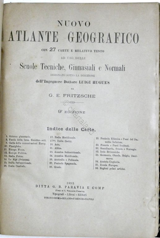 L. Hugues - Nuovo atlante geografico con 27 carte e …