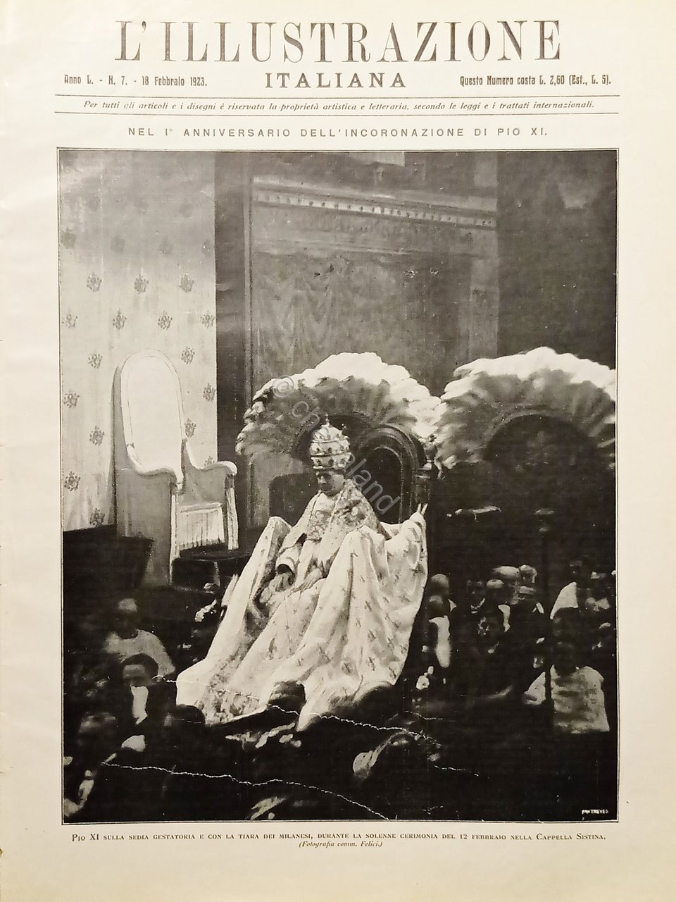 L'illustrazione Italiana - 1^ Anniv. dell'inaugurazione di Pio XI - …