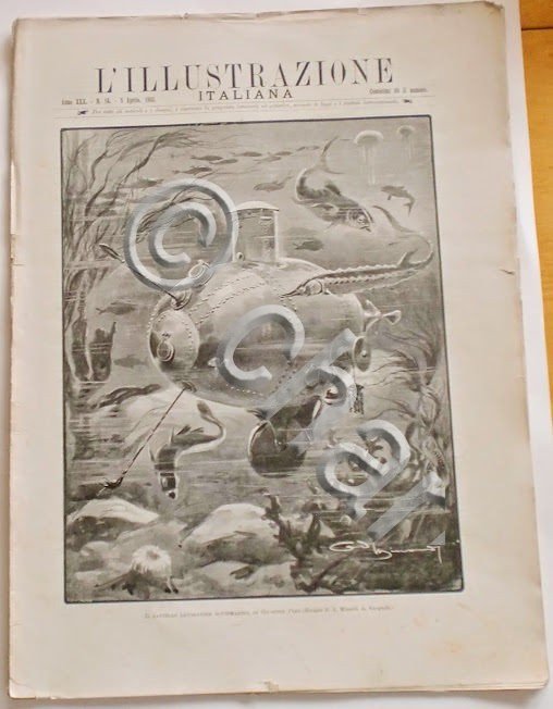 L'illustrazione Italiana - Battello lavoratore sottomarino - N° 14 - …