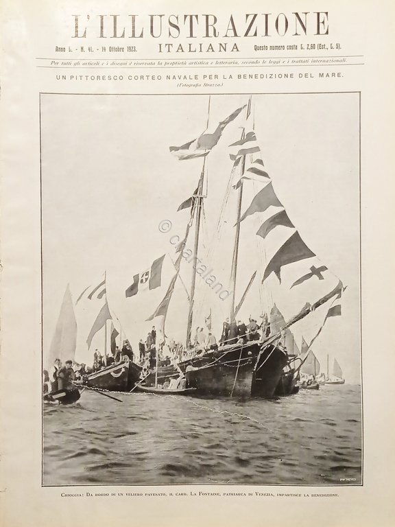 L'illustrazione Italiana - Corteo Navale per Benedizione del Mare - N. 41 - 1923