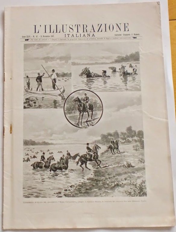 L'illustrazione Italiana - Esperimento di nuoto - N° 47 - Novembre 1897