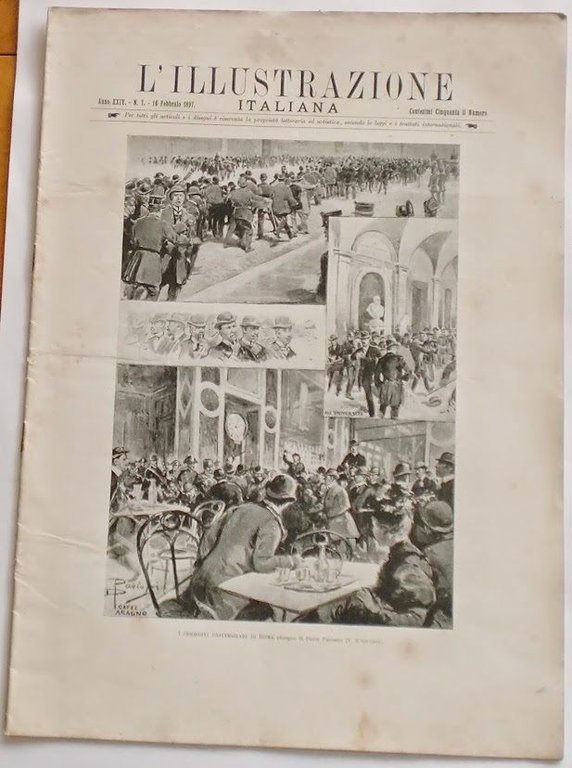 L'illustrazione Italiana - I disordini universitari Roma - N° 7 - Febbraio 1897