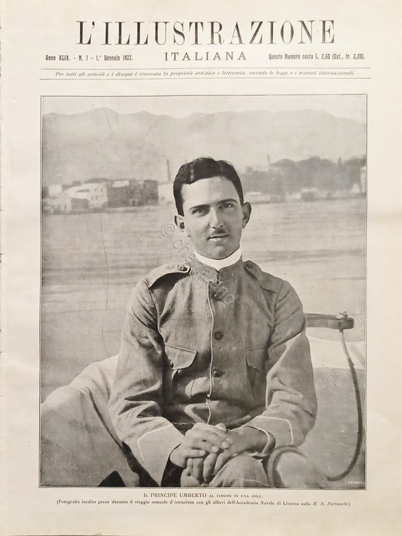L'illustrazione Italiana - Il Principe Umberto al Timone di una Jole N. 1 - 1922