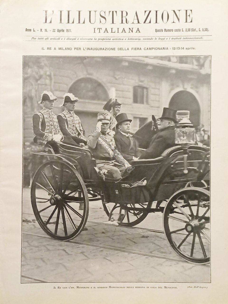 L'illustrazione Italiana - Il Re, Mussolini e Mangiagalli a Milano …
