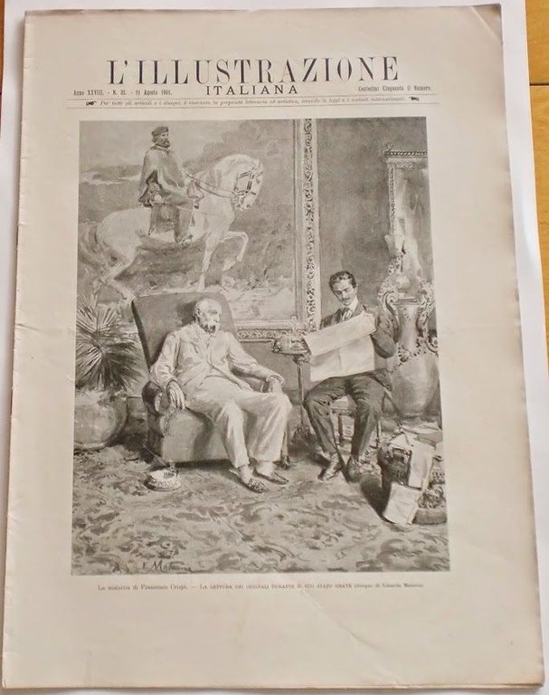 L'illustrazione Italiana - La malattia di Francesco Crispi - N° 32 - Agosto 1901