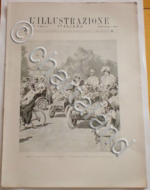 L'illustrazione Italiana - La sfilata degli automobili - N° 21 …