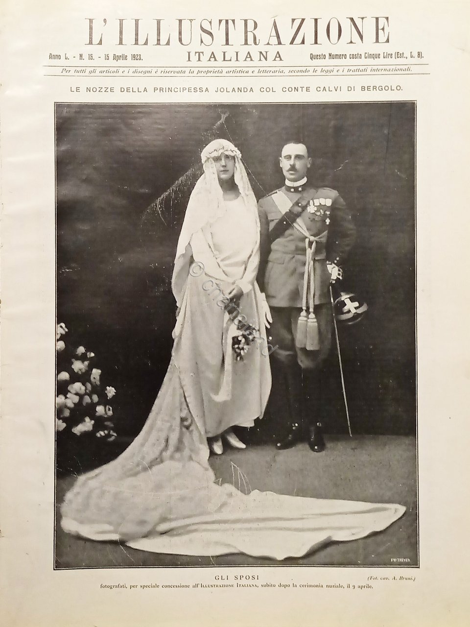 L'illustrazione Italiana - Nozze Principessa Jolanda con Conte Calvi N.15 …