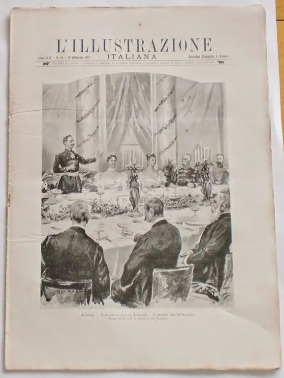 L'illustrazione Italiana - Pranzo di gala al Kurhaus - N° 38 - Settembre 1897