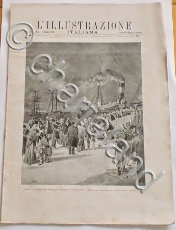 L'illustrazione Italiana - Sbarco reduci dello Scioa Napoli- N° 2 …