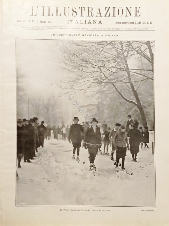 L'illustrazione Italiana - Un'eccezionale nevicata a Milano - N. 2 - 1924