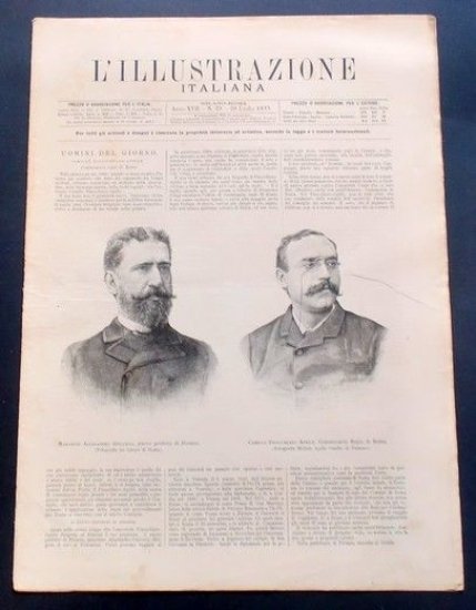 L'illustrazione Italiana - Uomini del Giorno - N° 29 - Luglio 1890