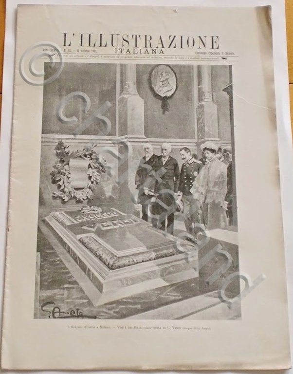 L'illustrazione Italiana - Visita Reali tomba G.Verdi - N° 41 …