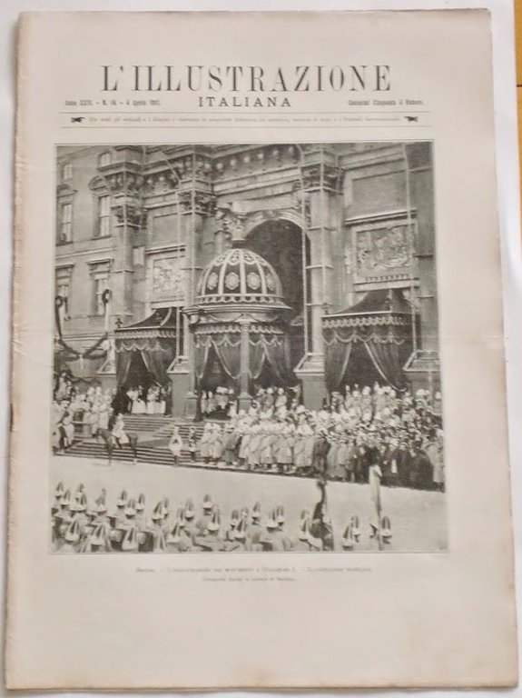 L'illustrazione Italiana-Inaugurazione monumento Guglielmo I-N° 14 - Aprile 1897