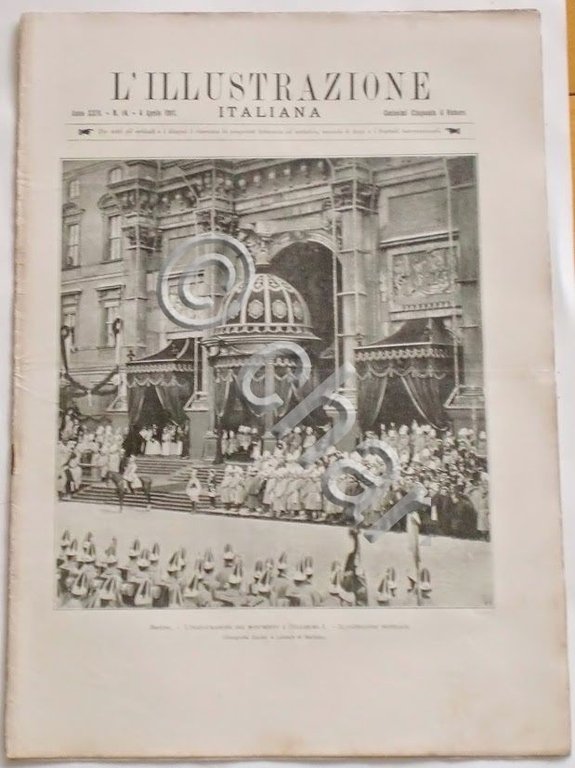 L'illustrazione Italiana-Inaugurazione monumento Guglielmo I-N° 14 - Aprile 1897