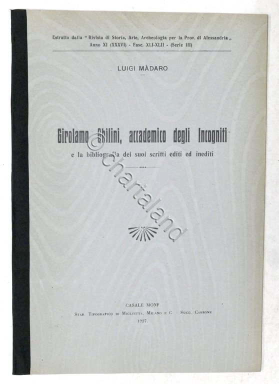 L. Madaro - Girolamo Ghilini, accademico degli Incogniti - 1927