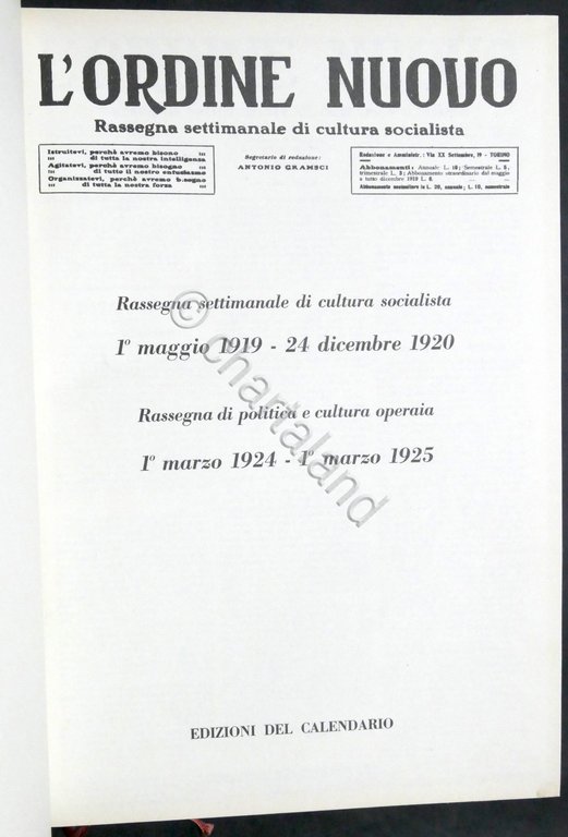 L'Ordine Nuovo rassegna di cultura socialista / operaia 1919-1925 Ristampa …