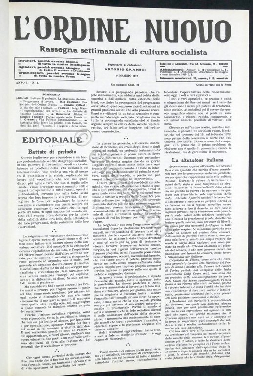 L'Ordine Nuovo rassegna di cultura socialista / operaia 1919-1925 Ristampa …