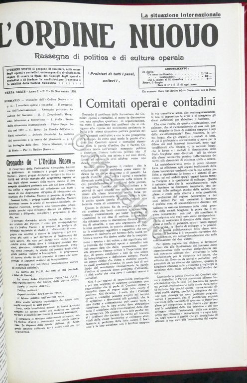 L'Ordine Nuovo rassegna di cultura socialista / operaia 1919-1925 Ristampa …