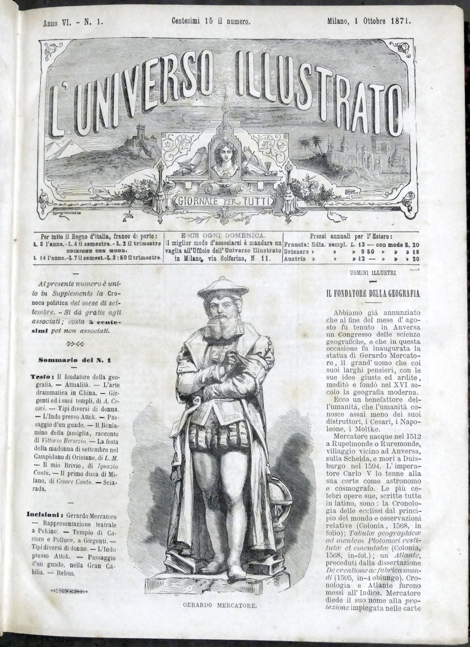 L'Universo Illustrato - Giornale per tutti - Annata 1871 / … | Immagine principale