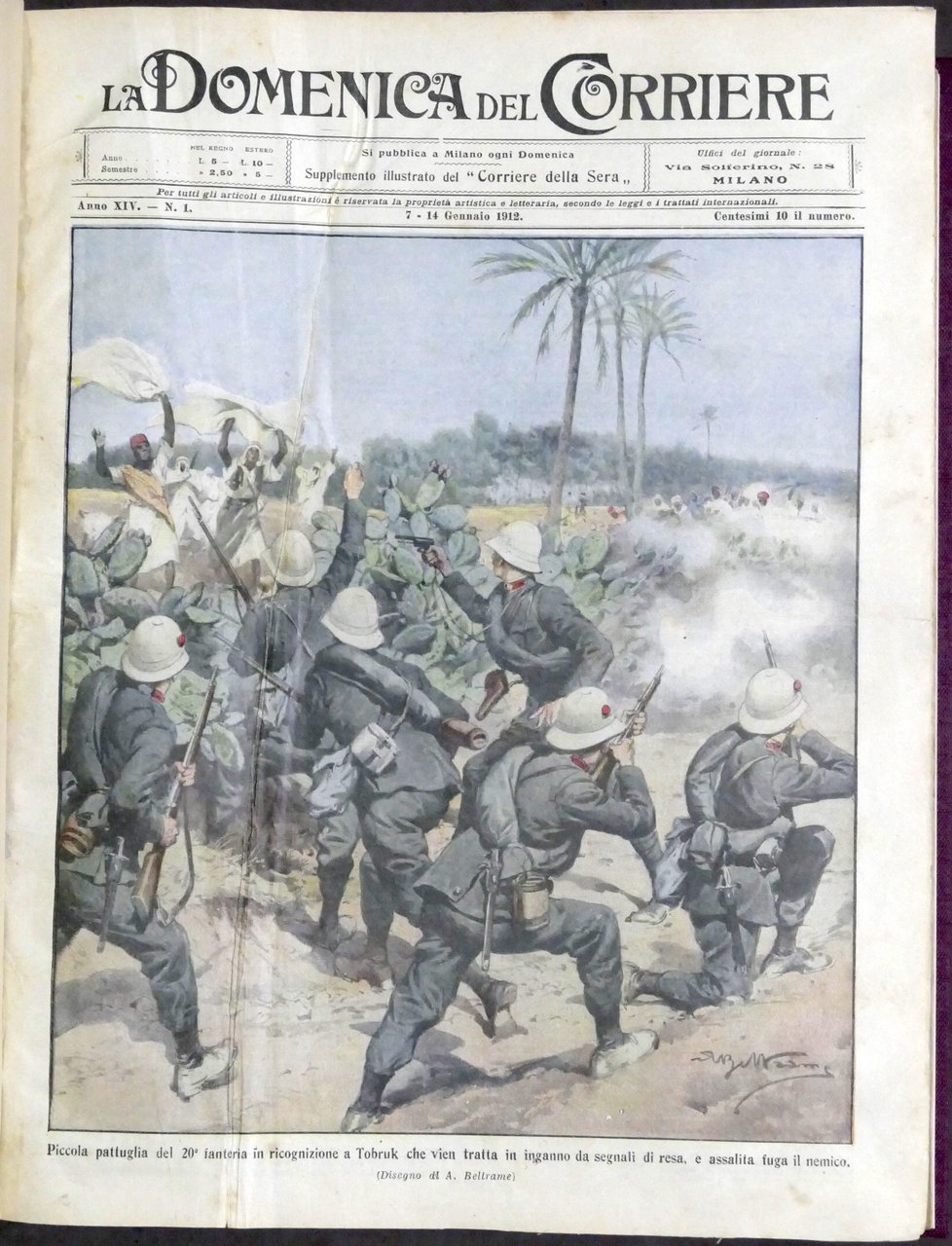 La Domenica del Corriere - Annata completa 1912 Guerra Libia | Immagine principale