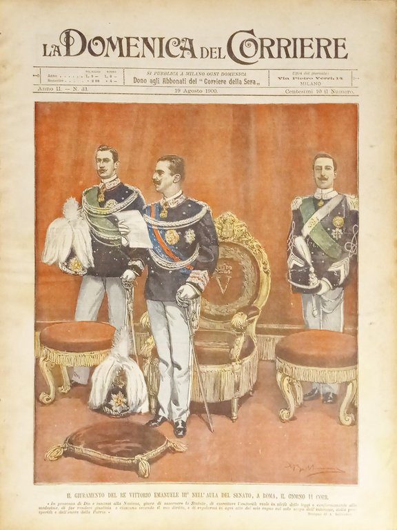 La Domenica del Corriere N. 33 - 1900 Il giuramento … | Immagine Gallery 1