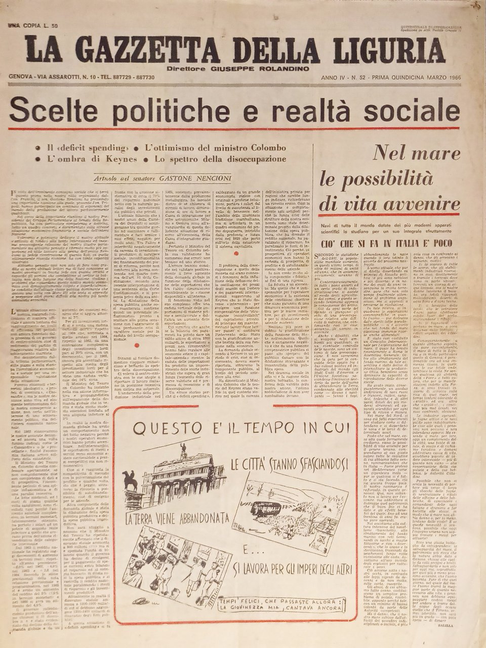La Gazzetta della Liguria N. 52 - 1966 Scelte politiche … | Immagine principale