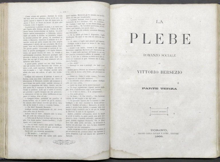 La plebe - Romanzo sociale di Vittorio Bersezio - 1867 …