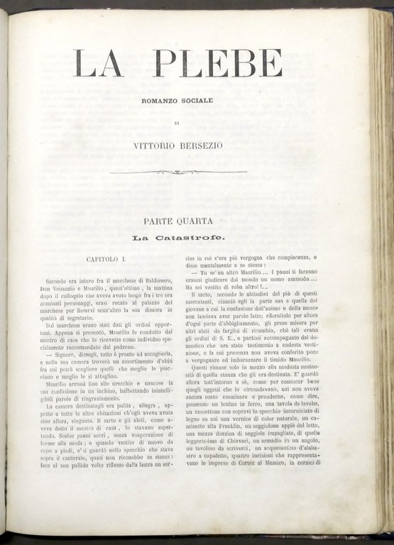 La plebe - Romanzo sociale di Vittorio Bersezio - 1867 …