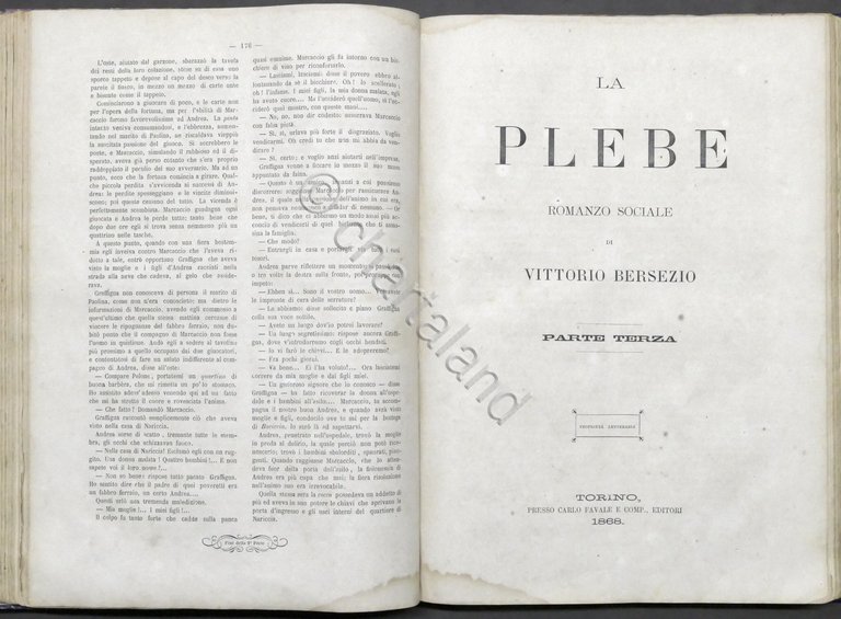 La plebe - Romanzo sociale di Vittorio Bersezio - 1867 …