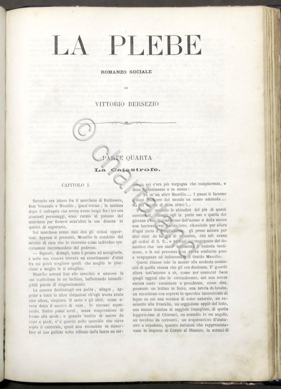 La plebe - Romanzo sociale di Vittorio Bersezio - 1867 …