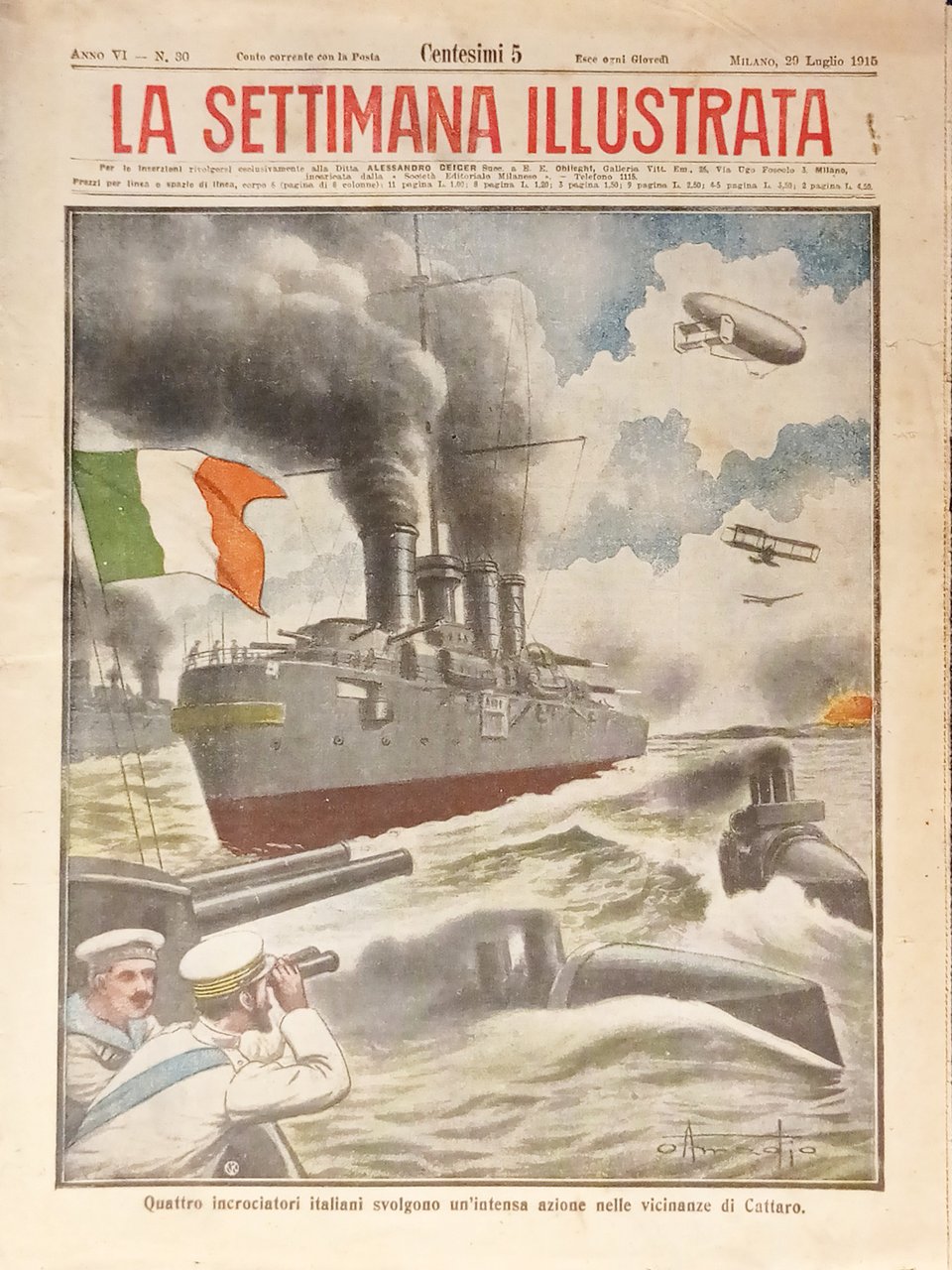 La Settimana Illustrata N. 30 - 1915 Incrociatori nelle vicinanze …