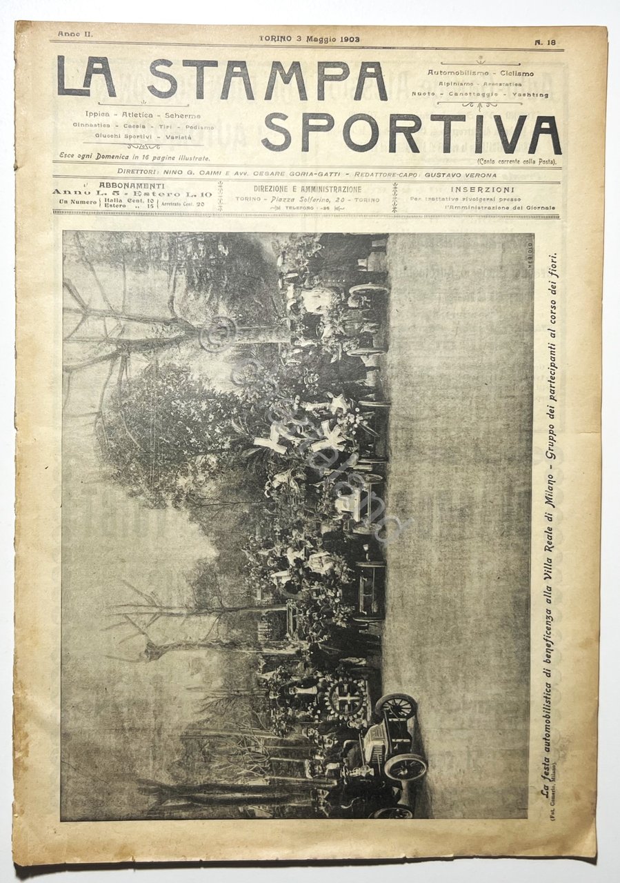 La Stampa Sportiva N. 18 - 1903 Festa automobilistica alla … | Immagine principale