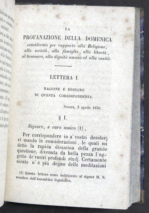 La verità della religione 1852 - La profanazione della domenica …