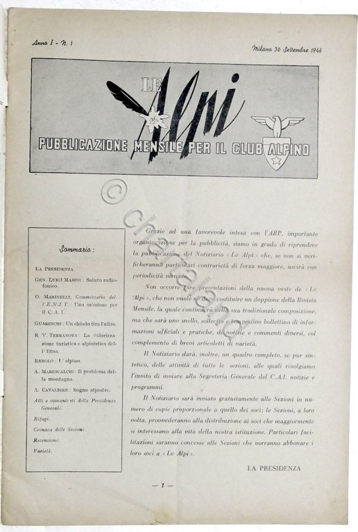 Le Alpi - Pubblicazione mensile per il Club Alpino Italiano …