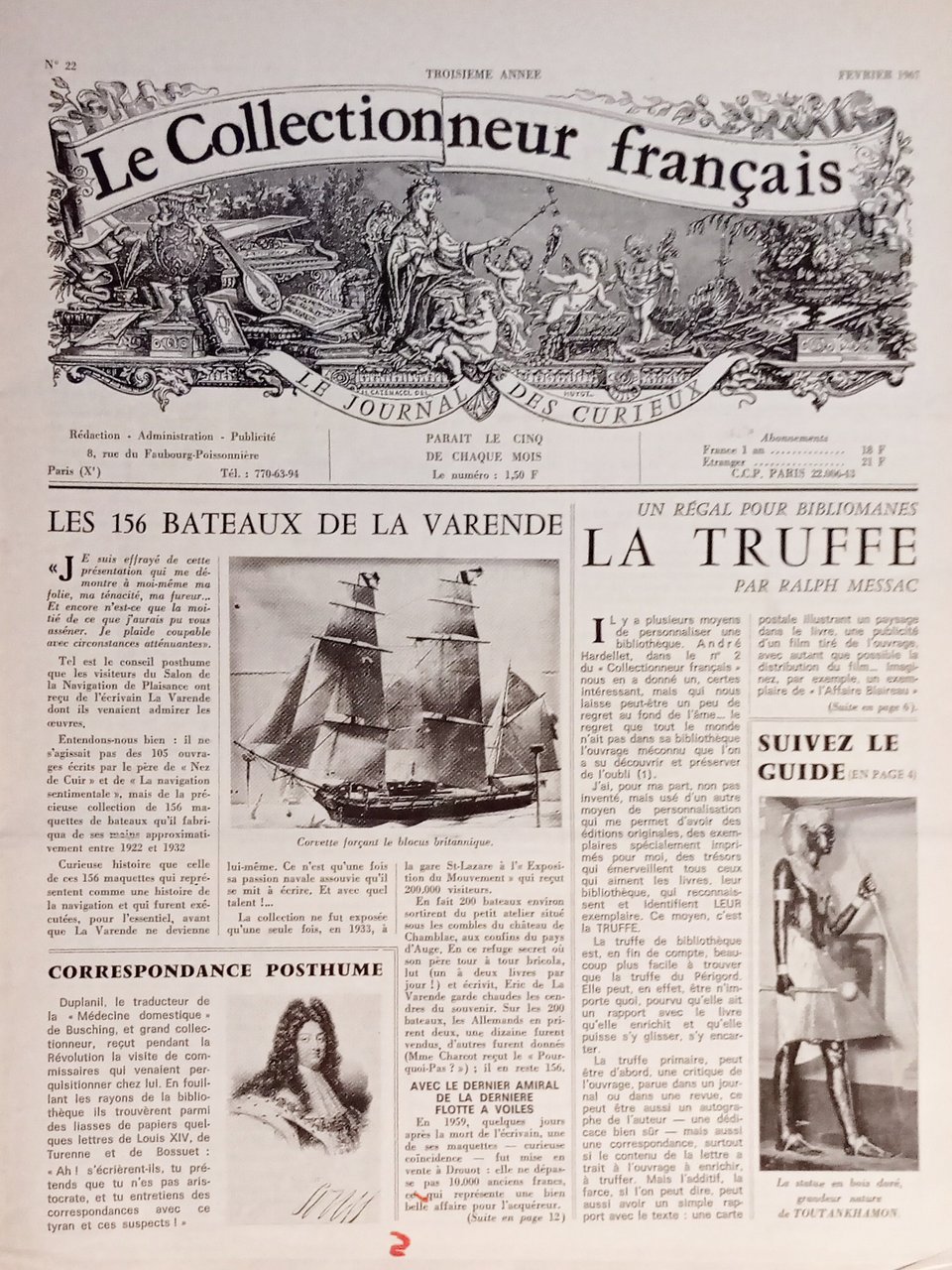 Le Journal des Curieux - Le Collectionneur Francais N. 22 …