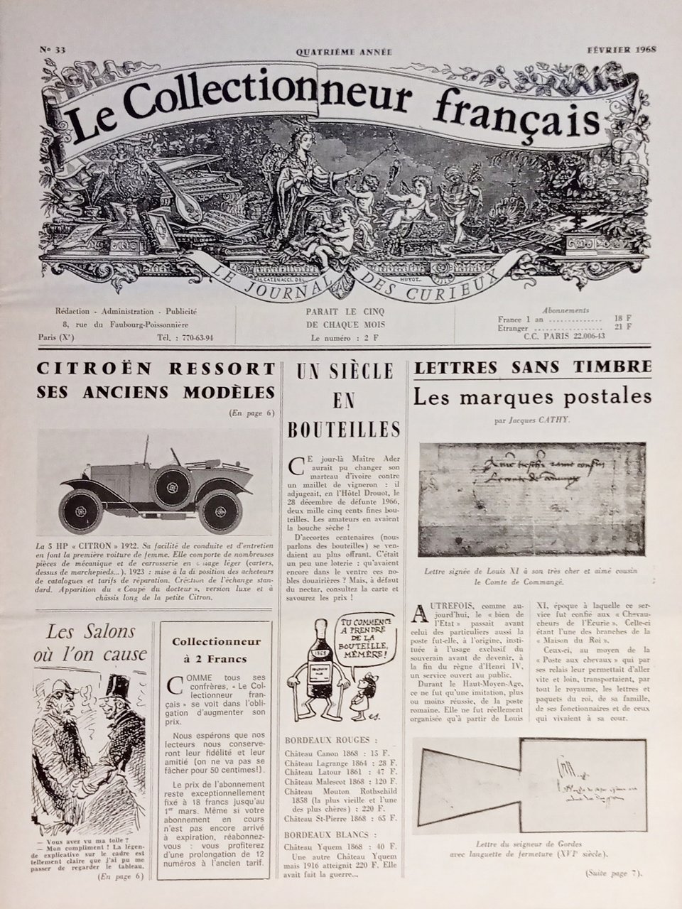 Le Journal des Curieux - Le Collectionneur Francais N. 33 …