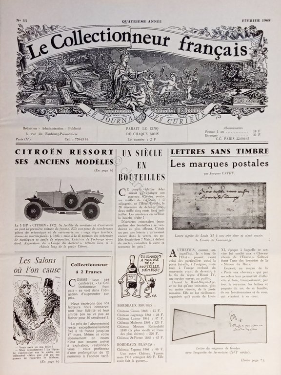 Le Journal des Curieux - Le Collectionneur Francais N. 33 …
