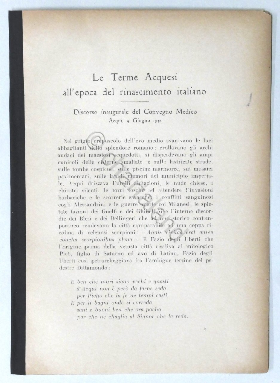 Le Terme Acquesi all'epoca del rinascimento italiano - Acqui - …