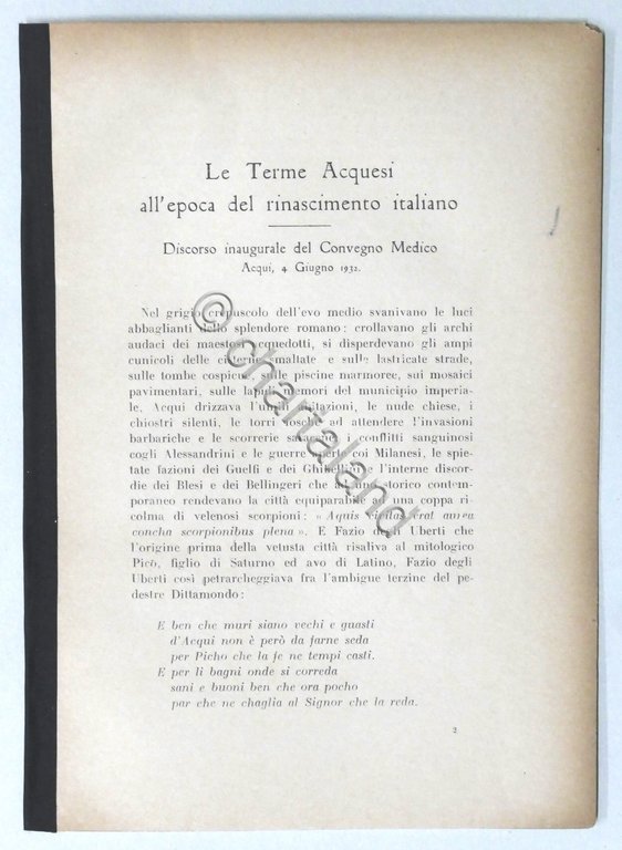 Le Terme Acquesi all'epoca del rinascimento italiano - Acqui - …