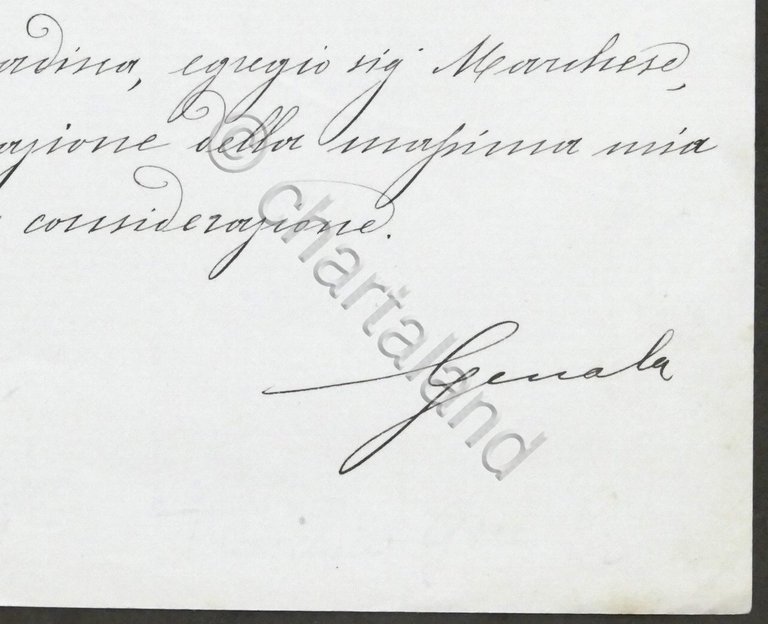 Lettera autografo di Francesco Genala Ministro dei lavori pubblici - …