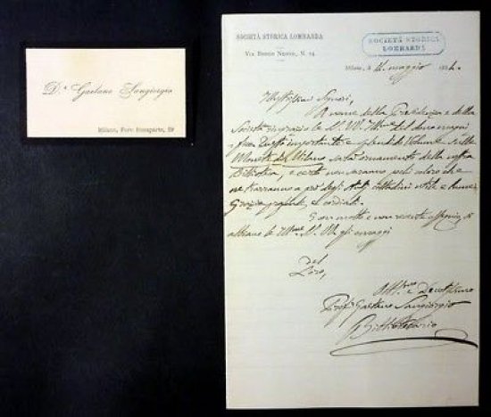 Lettera Autografo Gaetano Sangiorgio 1884