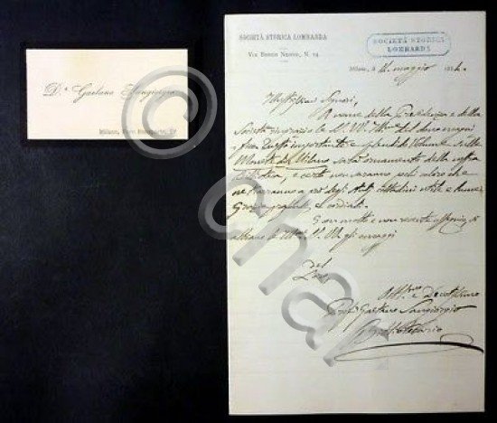 Lettera Autografo Gaetano Sangiorgio 1884