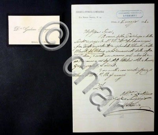 Lettera Autografo Gaetano Sangiorgio 1884