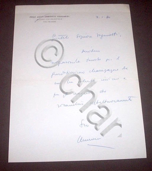 Lettera Autografo medico oncologo Umberto Veronesi 1980 | Immagine Gallery 3