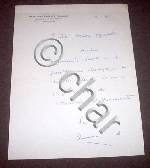 Lettera Autografo medico oncologo Umberto Veronesi 1980 | Immagine Gallery 2